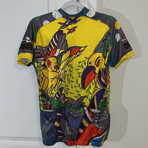 Canari Cycling Jersey Medium Short Sleeve Womens Bike Colorful Jungle Print M - Picture 6 of 6